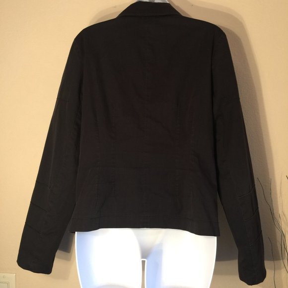 RANK Vintage Black Band Style Jacket XL Retro Button Cotton Blend Rocker Blazer - Picture 4 of 13